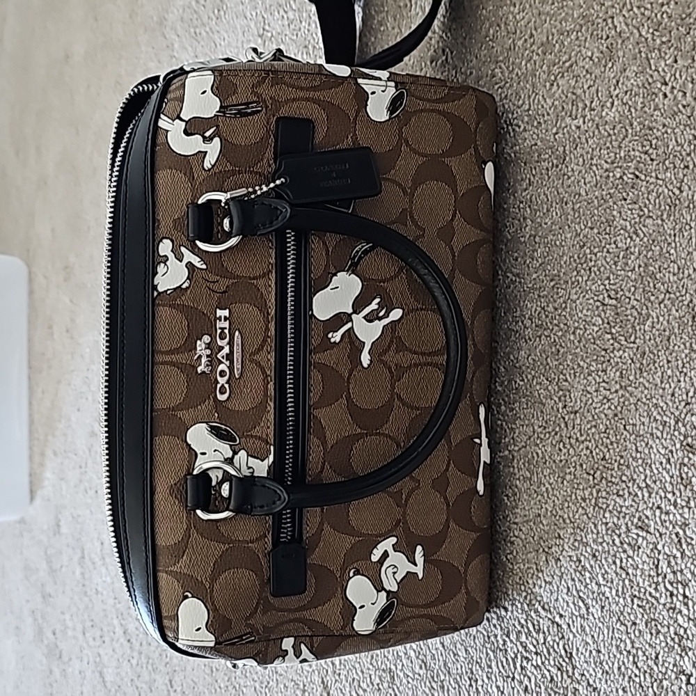 Coach x Peanuts Satchel Signature Canvas with Snoopy